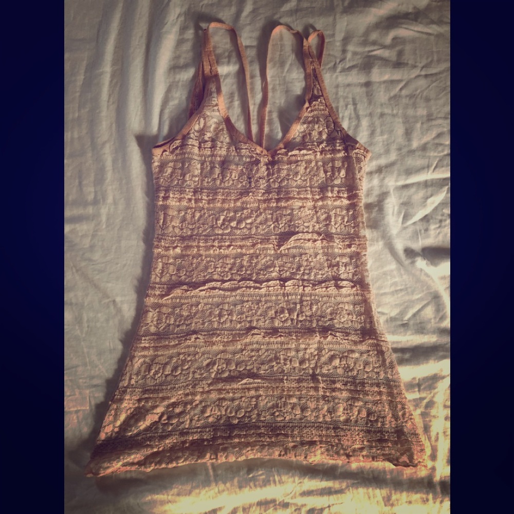 Pink lace tank top